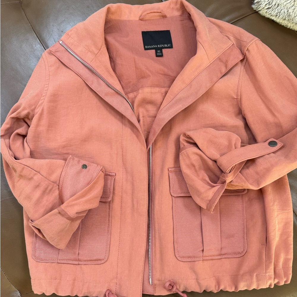 Banana Republic Women's Peach - Coral Utility Jacket in XS (fits small)